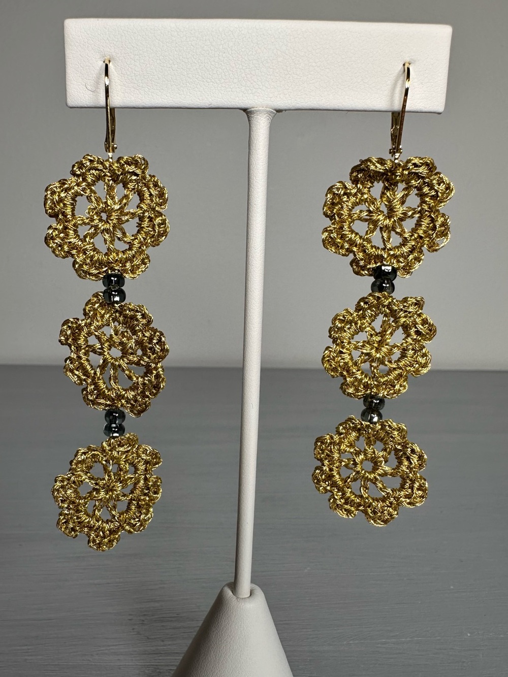 Handmade Crochet Floral Earrings